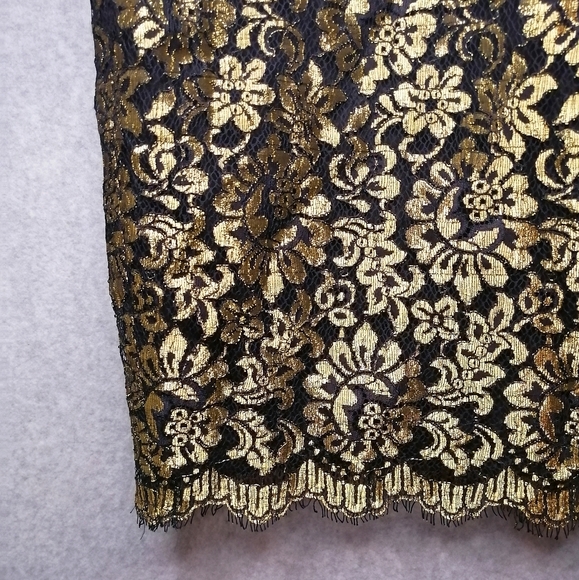 Adrianna Papell Black & Gold Lace Dress - Picture 4 of 9